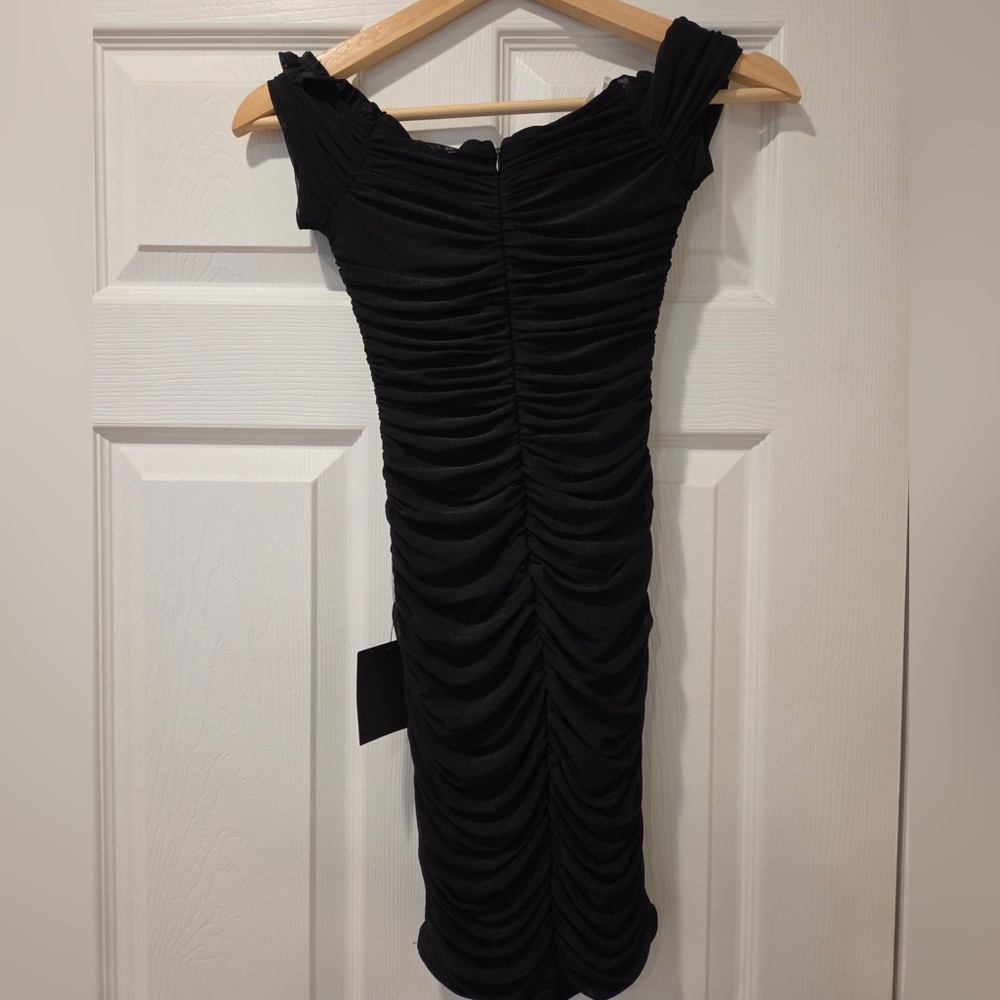 Lulus Black Ruched Mini Dress Size XS - New with Tags!